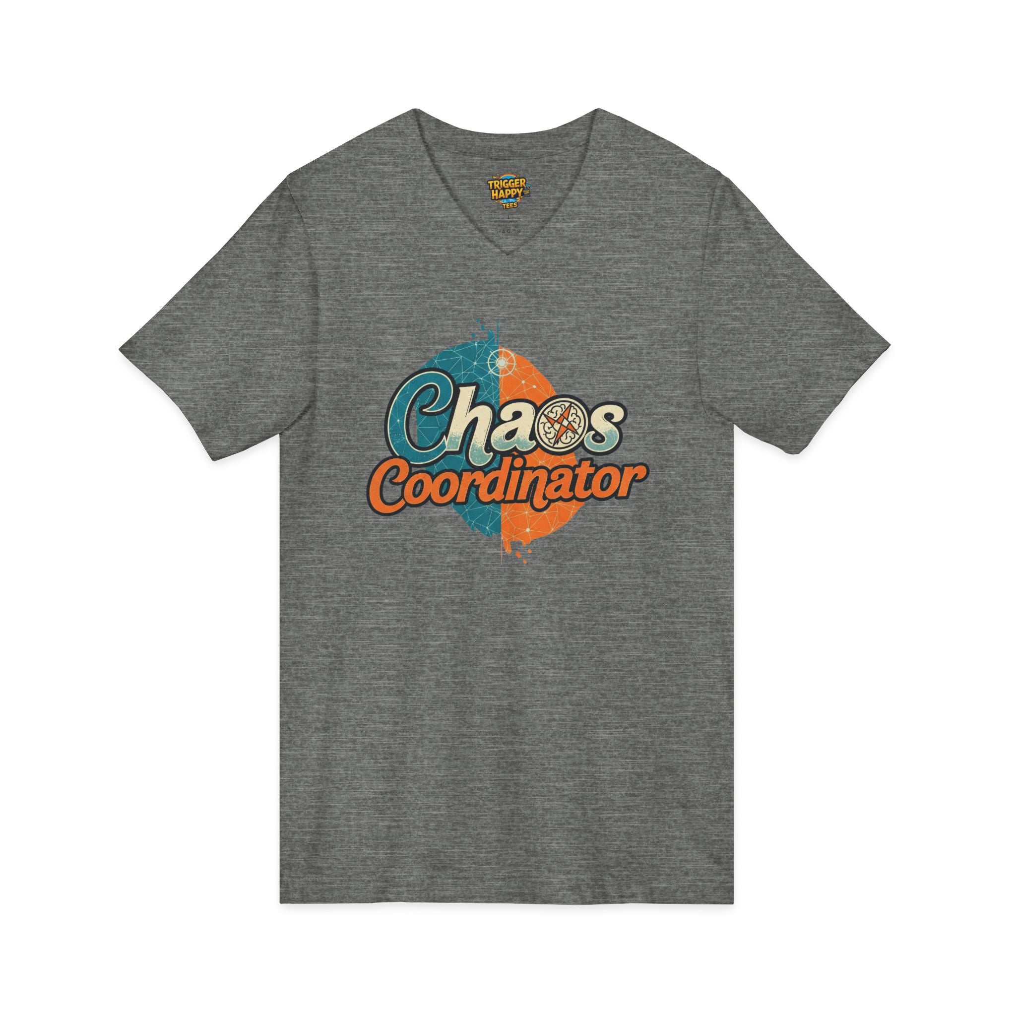 Chaos Coordinator V-Neck Tee, Funny T-Shirt, Unisex Humor Shirt, Gift for Parents, Stress Relief Apparel, Fun Casual Wear