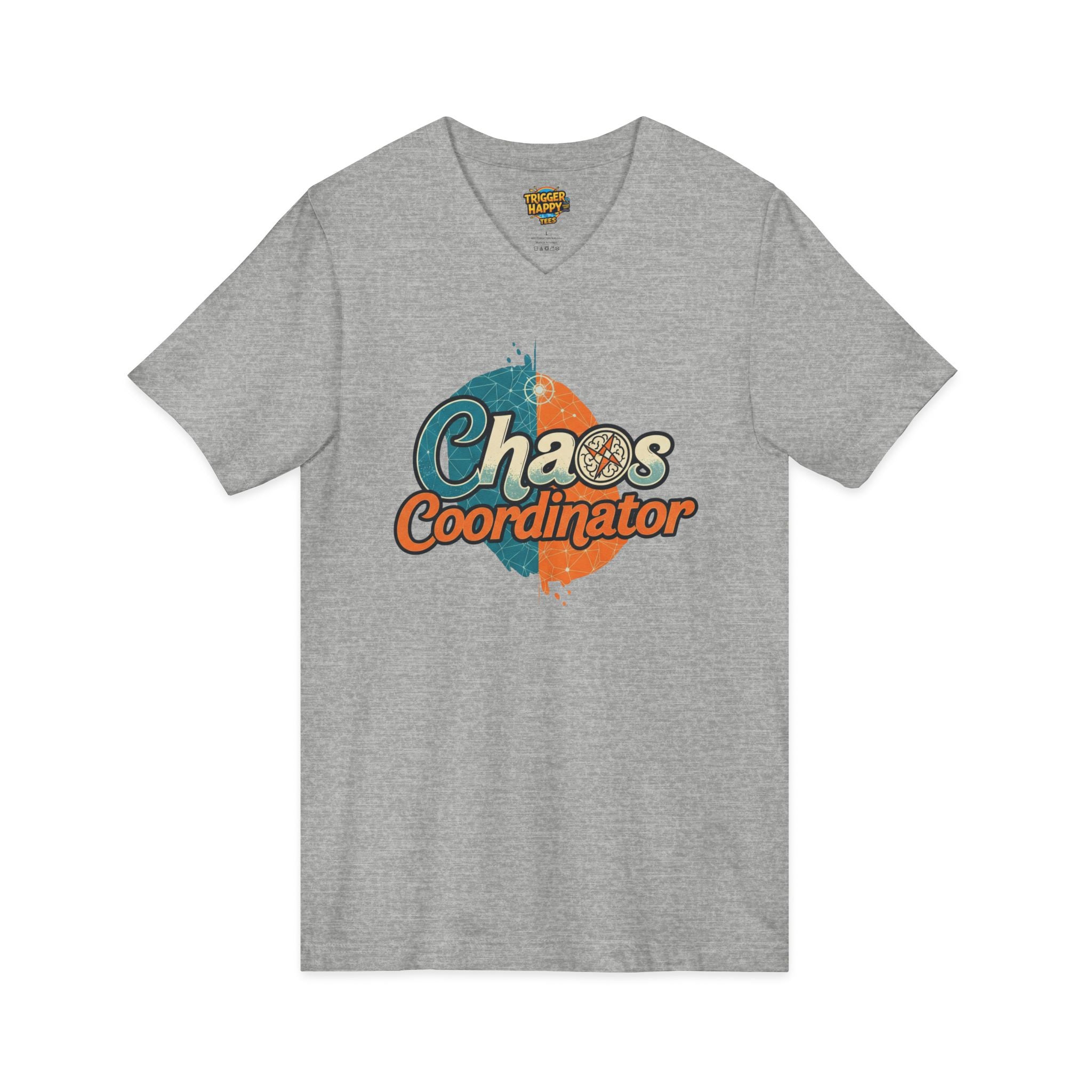 Chaos Coordinator V-Neck Tee, Funny T-Shirt, Unisex Humor Shirt, Gift for Parents, Stress Relief Apparel, Fun Casual Wear