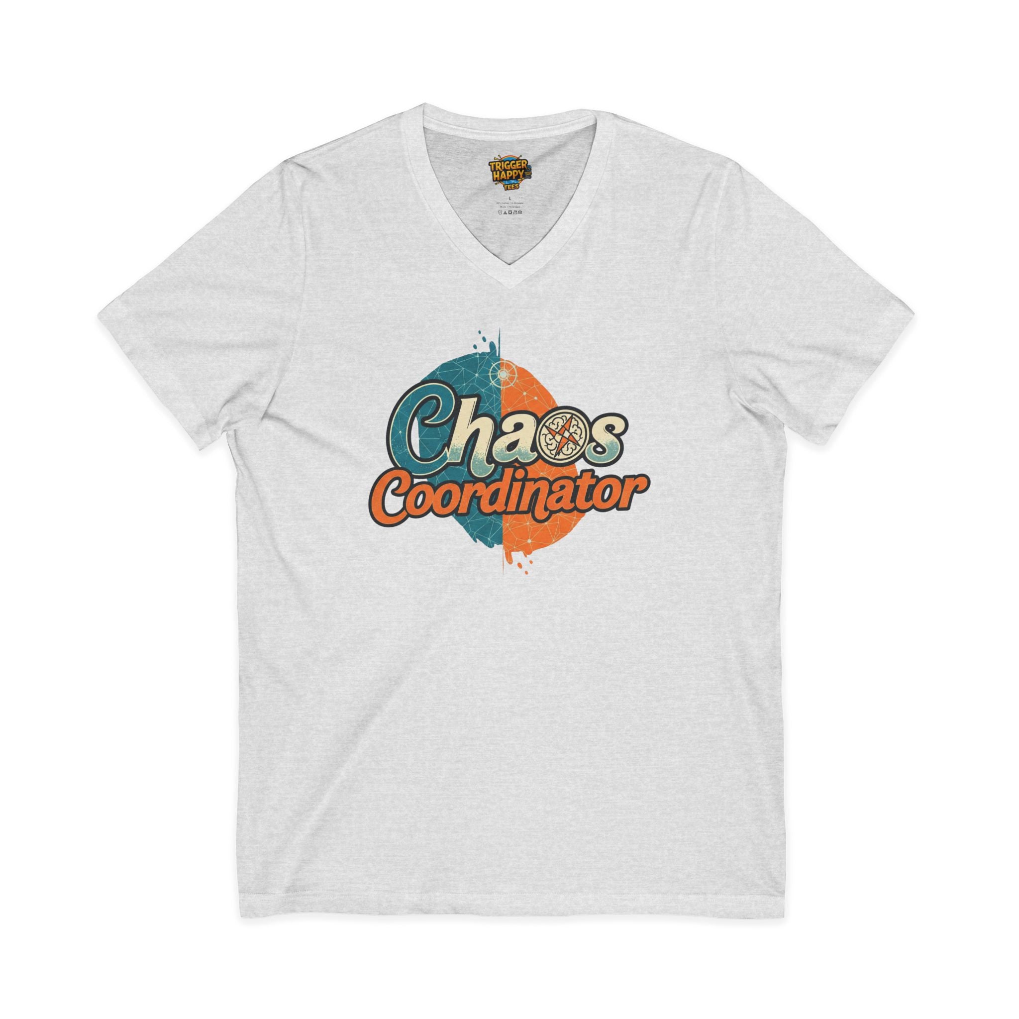 Chaos Coordinator V-Neck Tee, Funny T-Shirt, Unisex Humor Shirt, Gift for Parents, Stress Relief Apparel, Fun Casual Wear