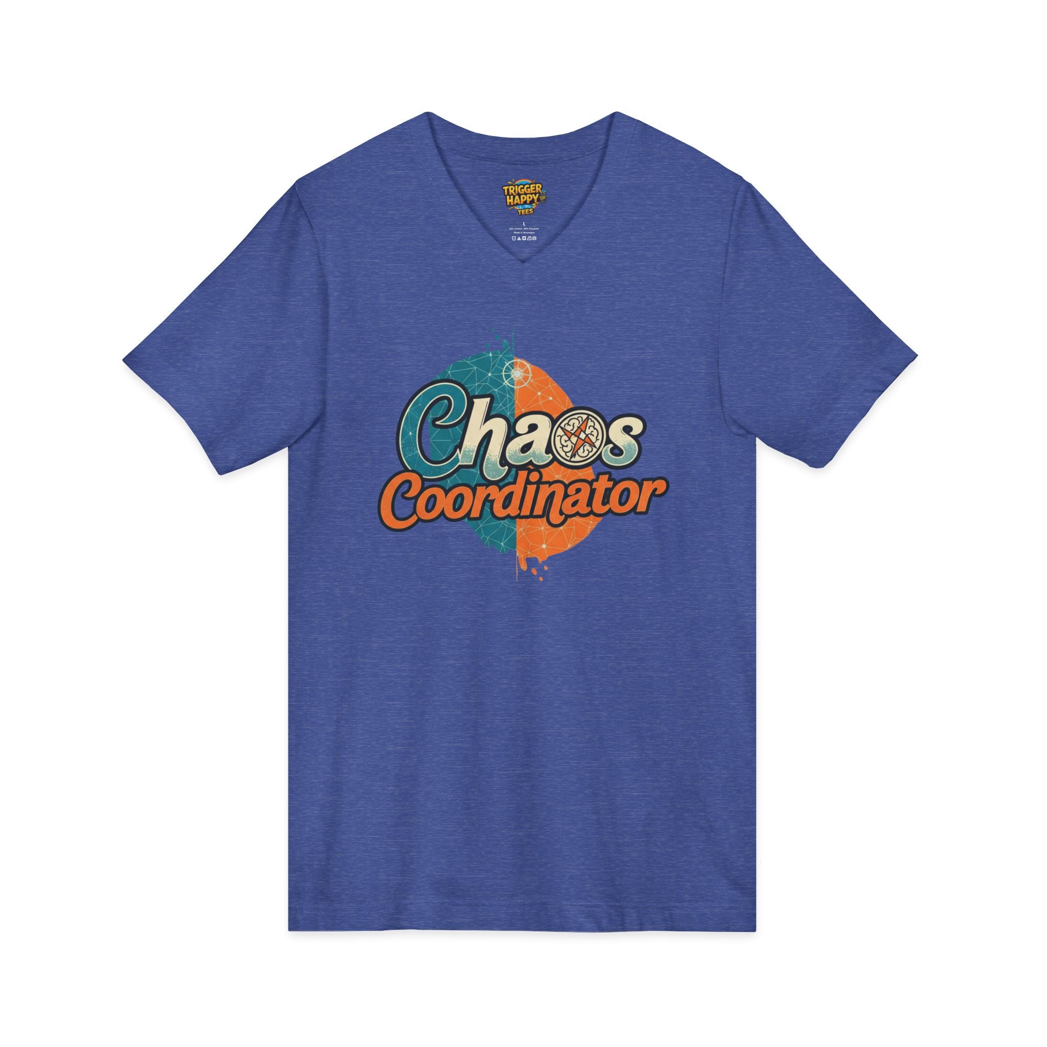 Chaos Coordinator V-Neck Tee, Funny T-Shirt, Unisex Humor Shirt, Gift for Parents, Stress Relief Apparel, Fun Casual Wear