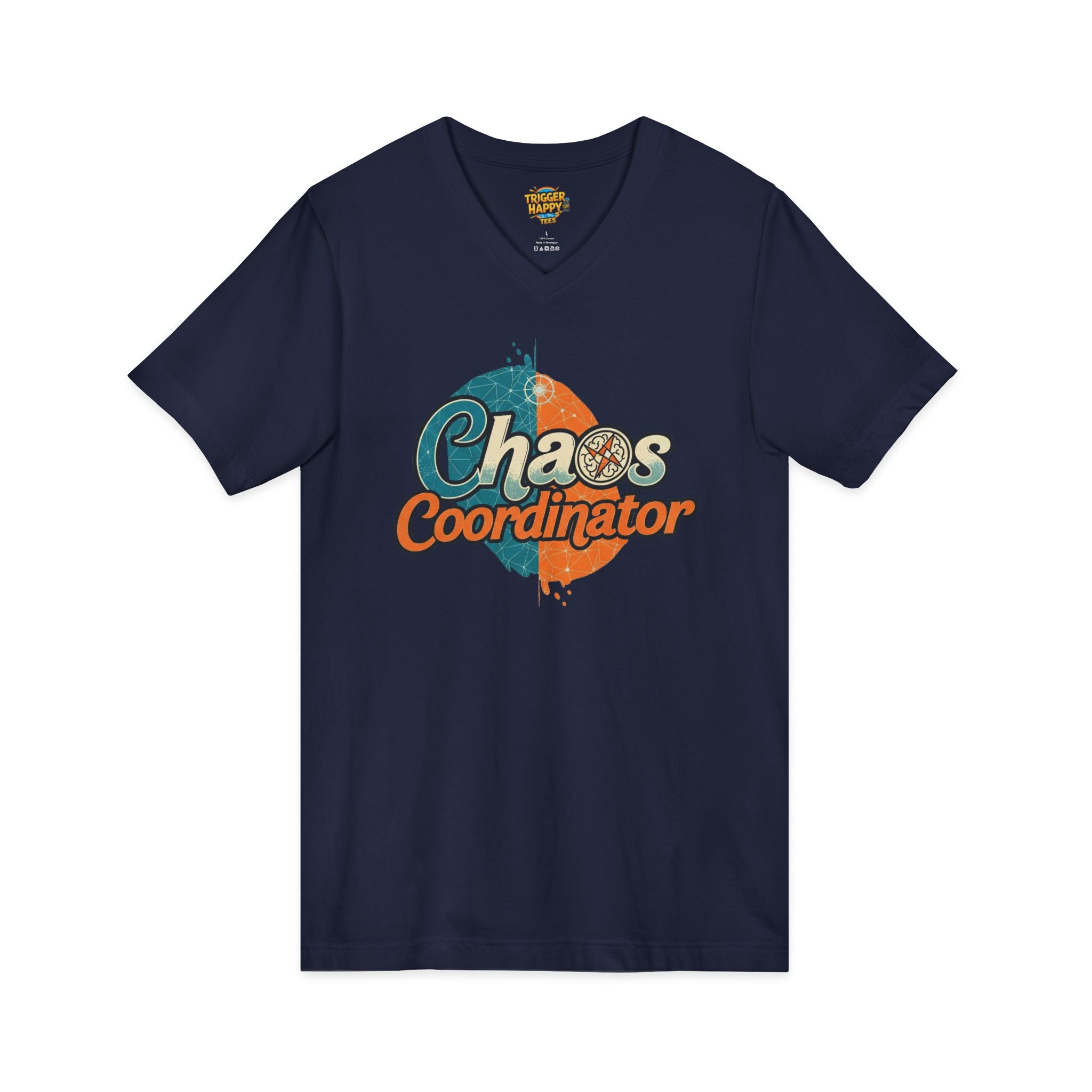 Chaos Coordinator V-Neck Tee, Funny T-Shirt, Unisex Humor Shirt, Gift for Parents, Stress Relief Apparel, Fun Casual Wear