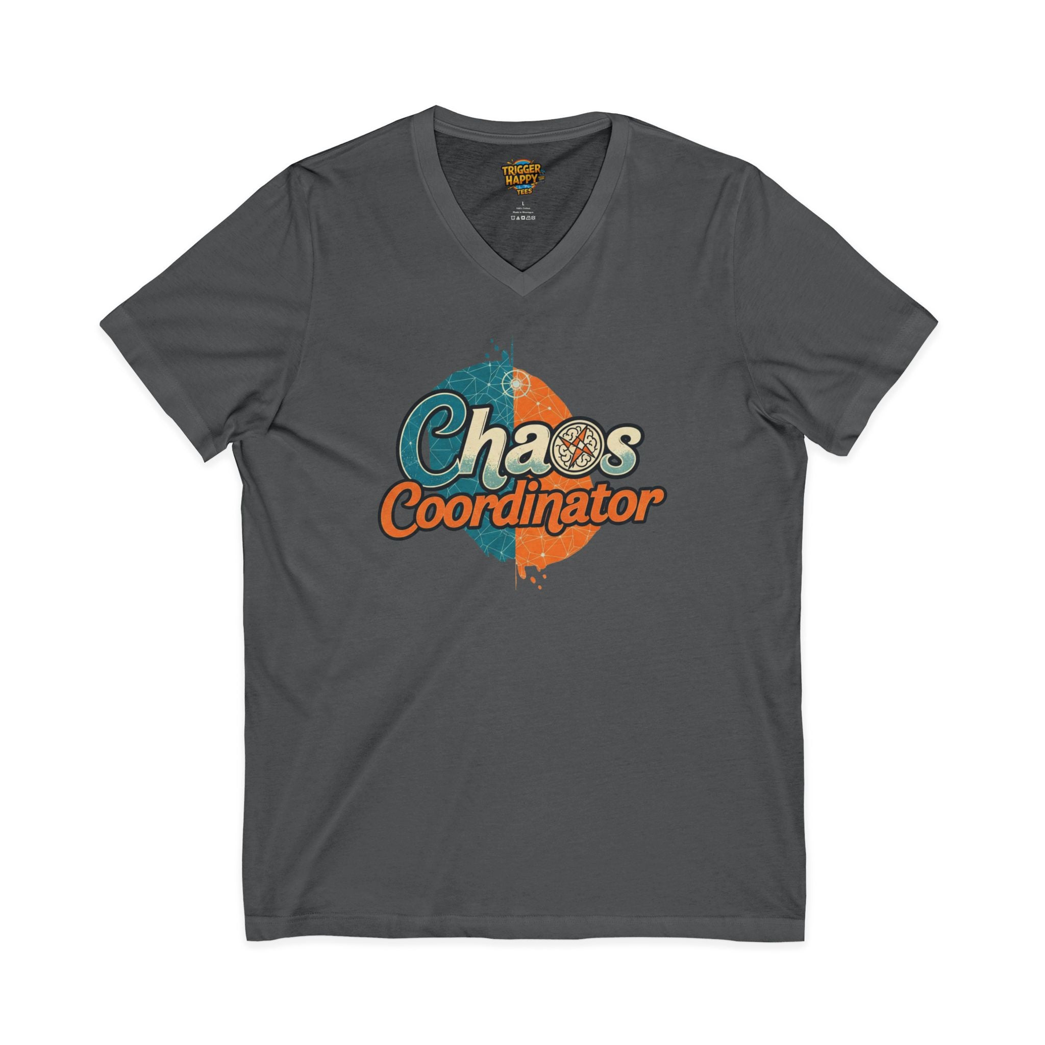 Chaos Coordinator V-Neck Tee, Funny T-Shirt, Unisex Humor Shirt, Gift for Parents, Stress Relief Apparel, Fun Casual Wear