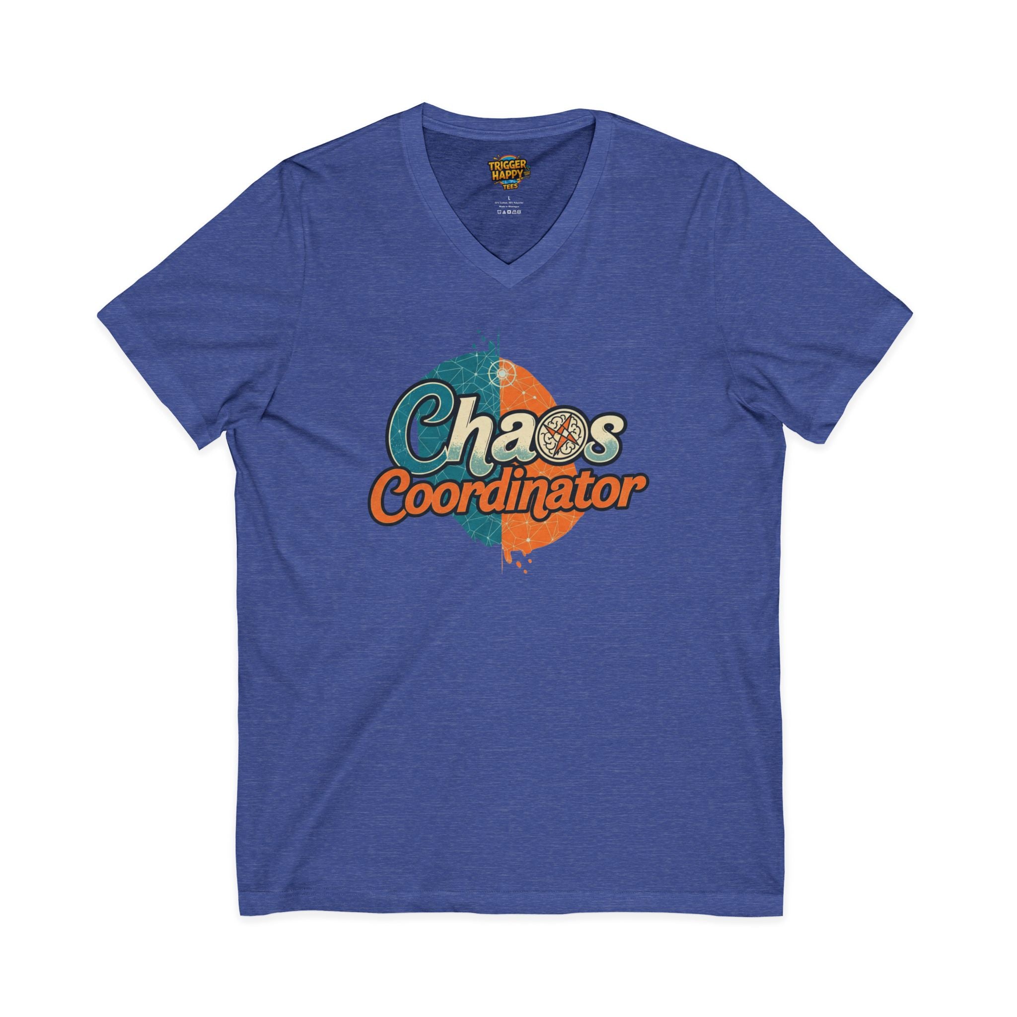 Chaos Coordinator V-Neck Tee, Funny T-Shirt, Unisex Humor Shirt, Gift for Parents, Stress Relief Apparel, Fun Casual Wear