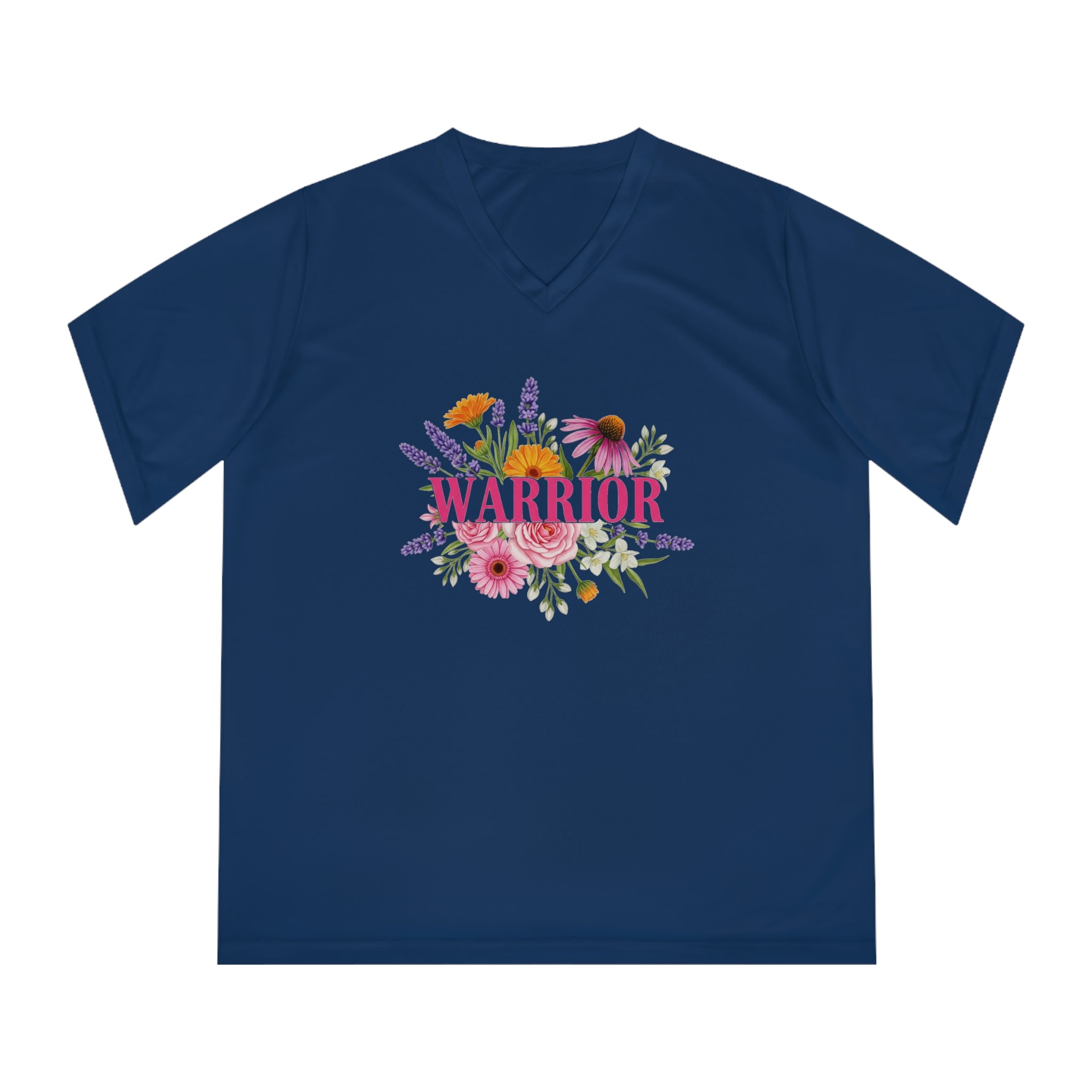 Breast Cancer Warrior Shirt, Women's Performance V-Neck, UPF 40+ Sun Protection Tee, Inspirational Gift for Survivor