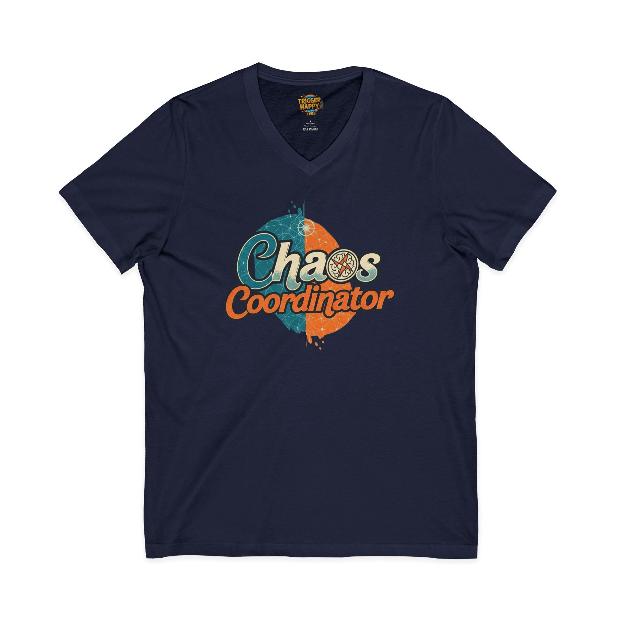 Chaos Coordinator V-Neck Tee, Funny T-Shirt, Unisex Humor Shirt, Gift for Parents, Stress Relief Apparel, Fun Casual Wear