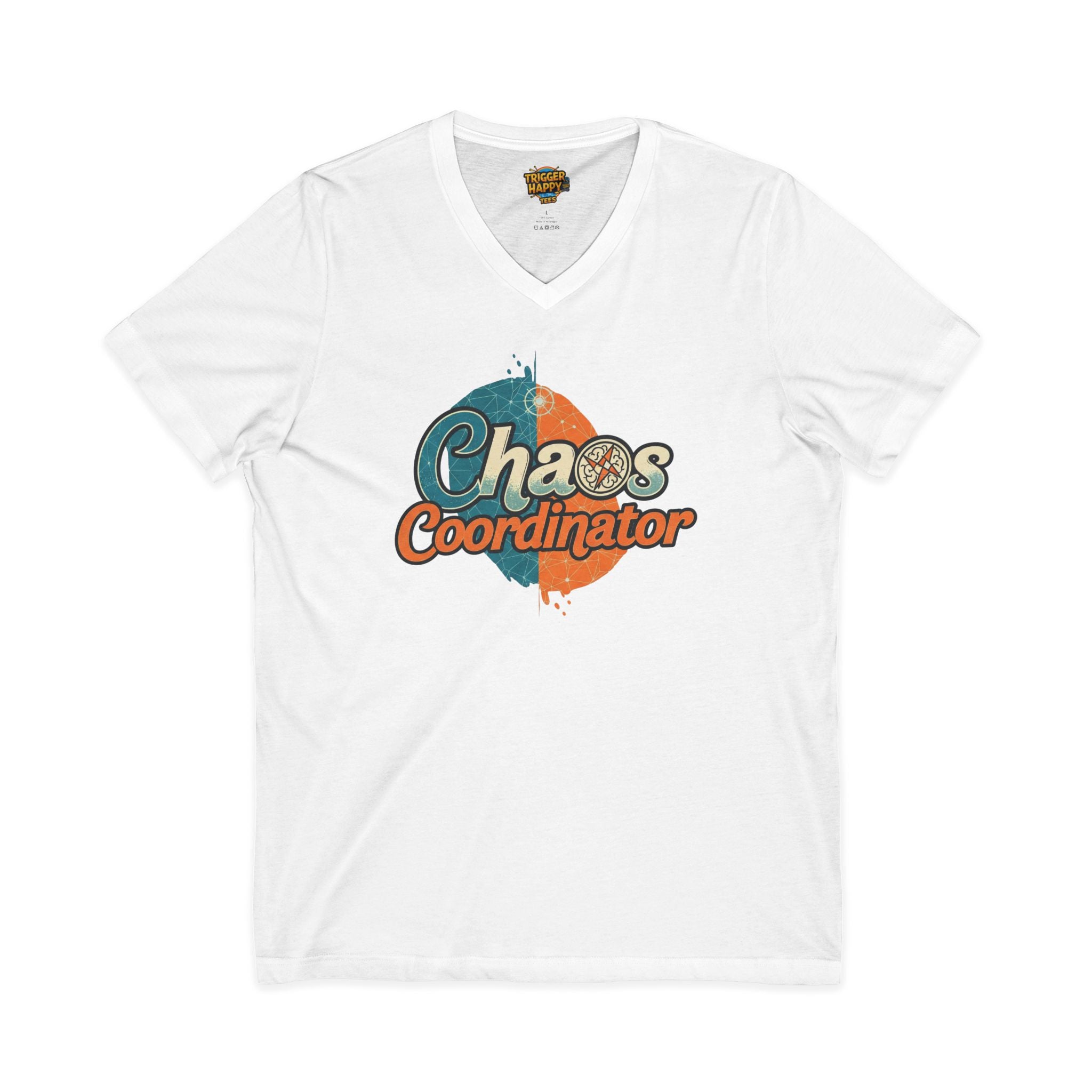 Chaos Coordinator V-Neck Tee, Funny T-Shirt, Unisex Humor Shirt, Gift for Parents, Stress Relief Apparel, Fun Casual Wear