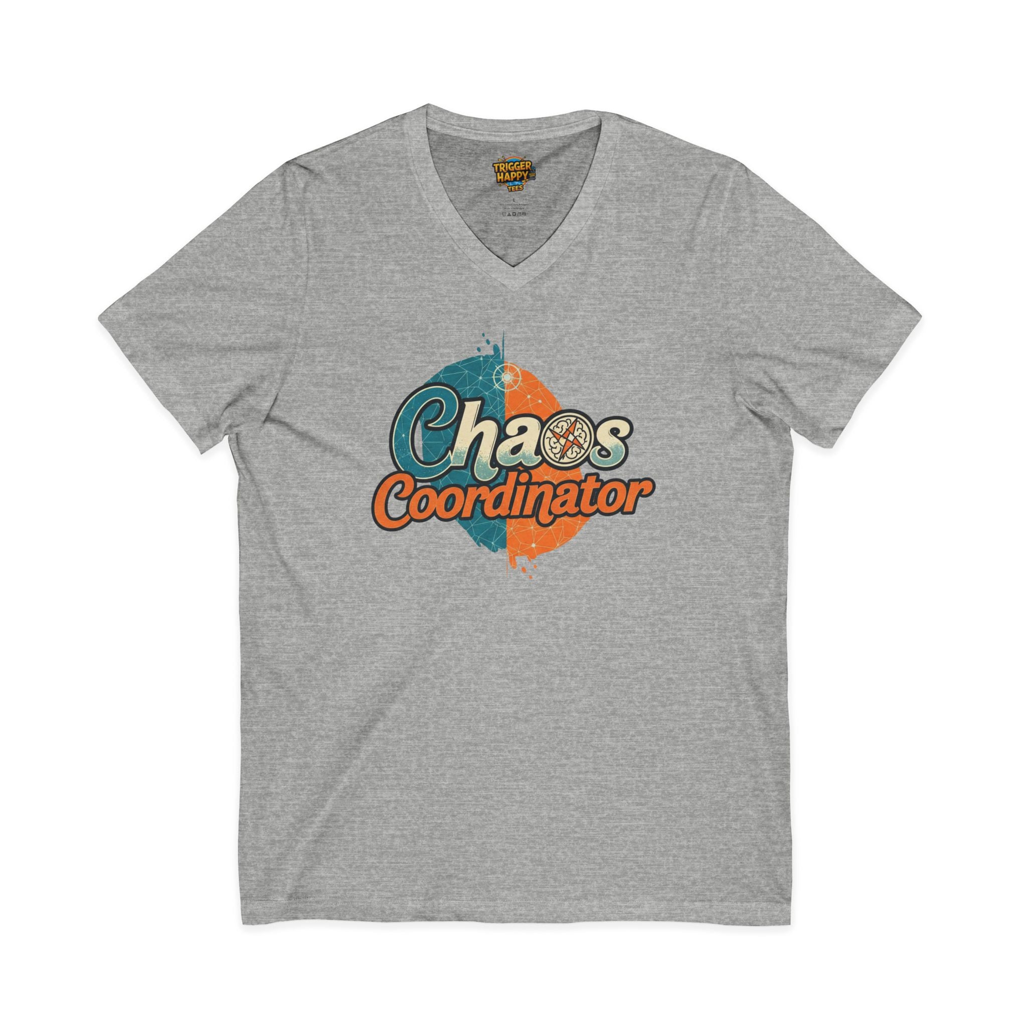 Chaos Coordinator V-Neck Tee, Funny T-Shirt, Unisex Humor Shirt, Gift for Parents, Stress Relief Apparel, Fun Casual Wear